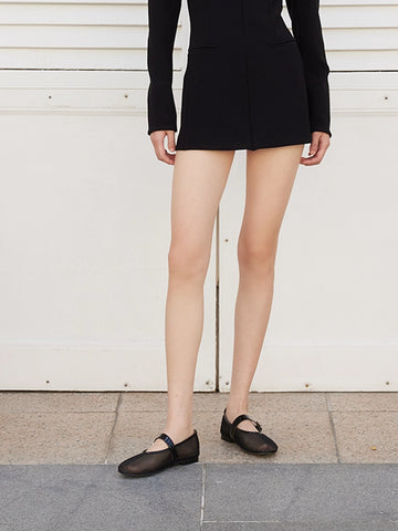 PAZZION, Ellie Mesh Buckled Mary Janes, Black